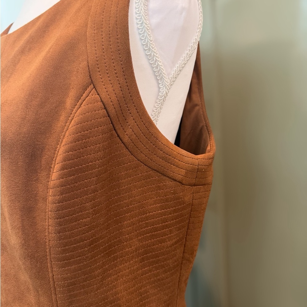 Black House White Market Suede Brown Sleeveless Dress with Pockets - Picture 5 of 5